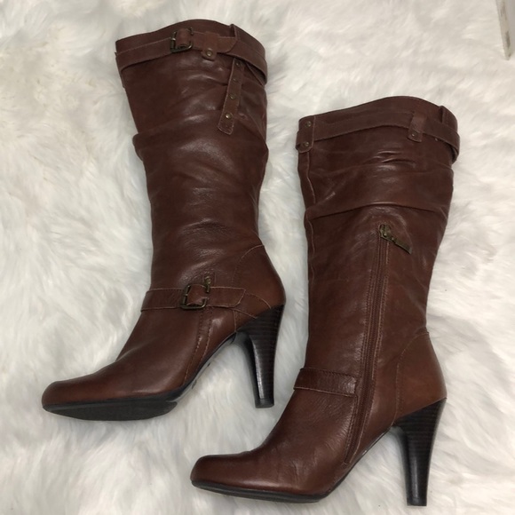 Guess Shoes - Guess brown heeled boots size 10 heel height 4 in.